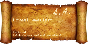 Lovasi Ametiszt névjegykártya